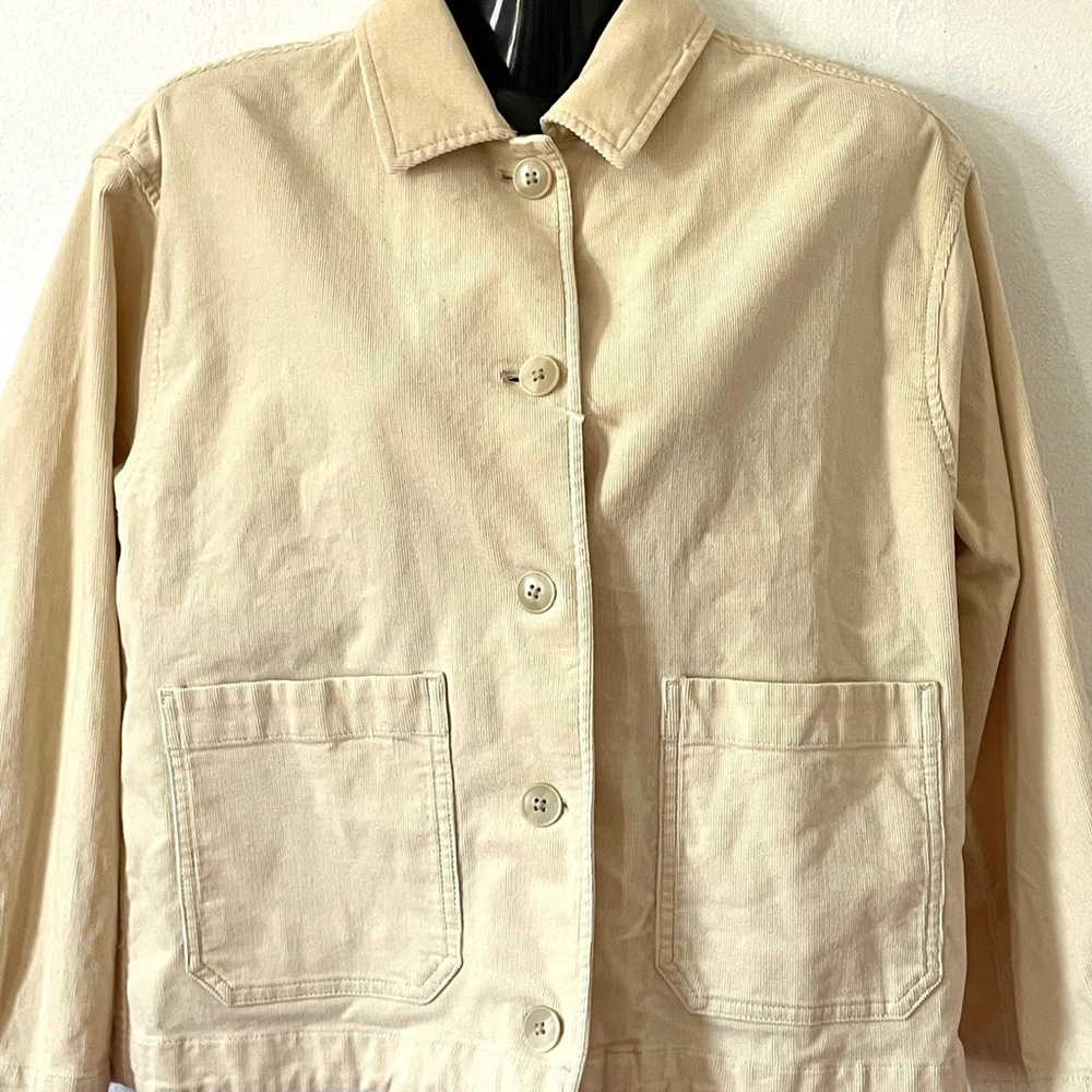 Uniqlo Cream Boxy/Oversized Button Down Corduroy … - image 3